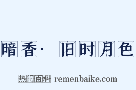 暗香·旧时月色是什么意思的图片